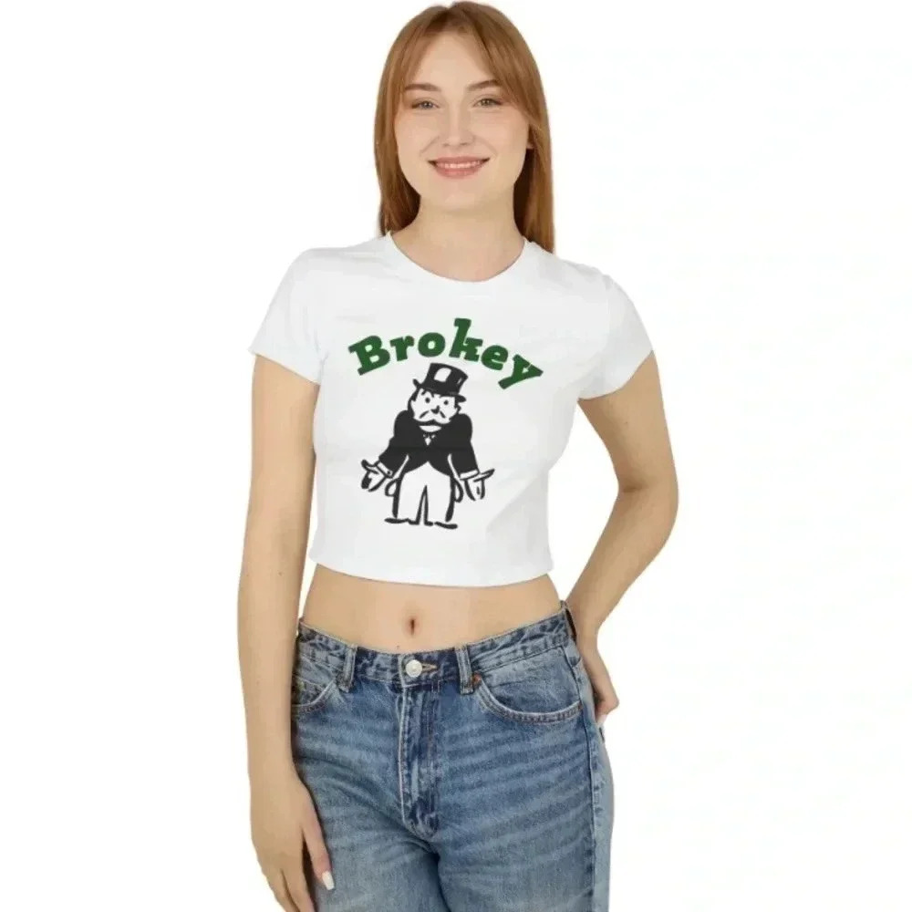 Y2k style brokey crop top